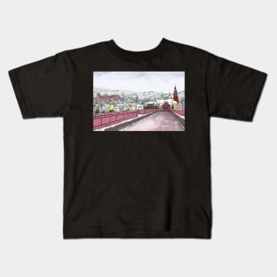 Heidelberg old town, old bridge, Heiliggeistkirche and castle Kids T-Shirt